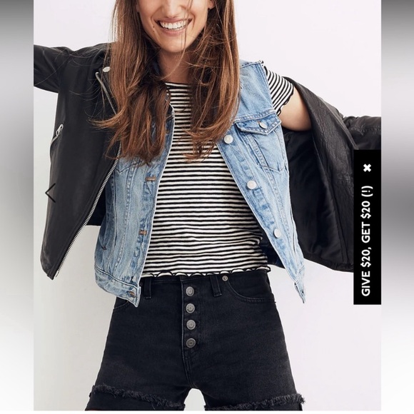 Madewell High Rise Black Denim Shorts - Picture 2 of 5